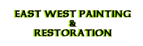 "EAST WEST PAINTING & RESTORATION" logo in green and black."