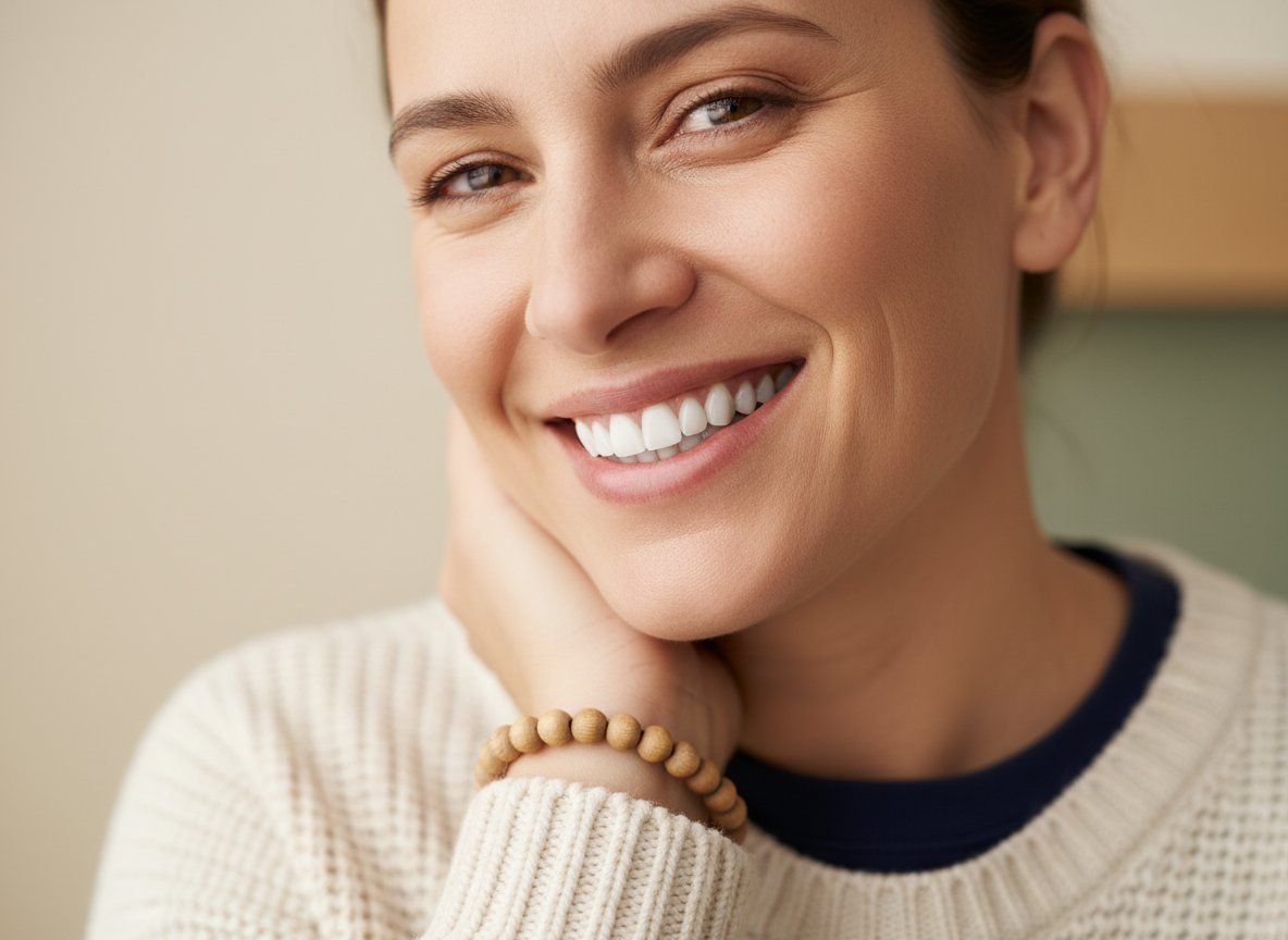 Woman smiling with bright, natural-looking teeth