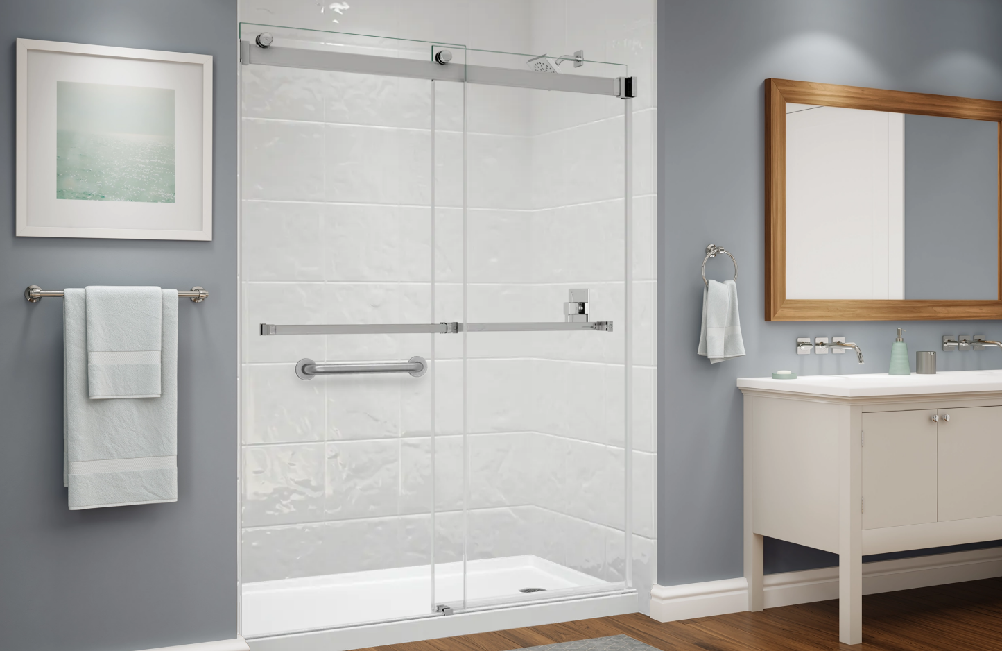 Bathroom with glass shower