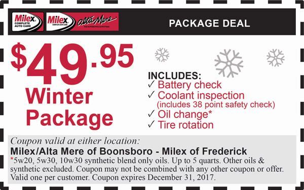 Winterize package | Milex Complete Auto Care - Alta Mere - Boonsboro