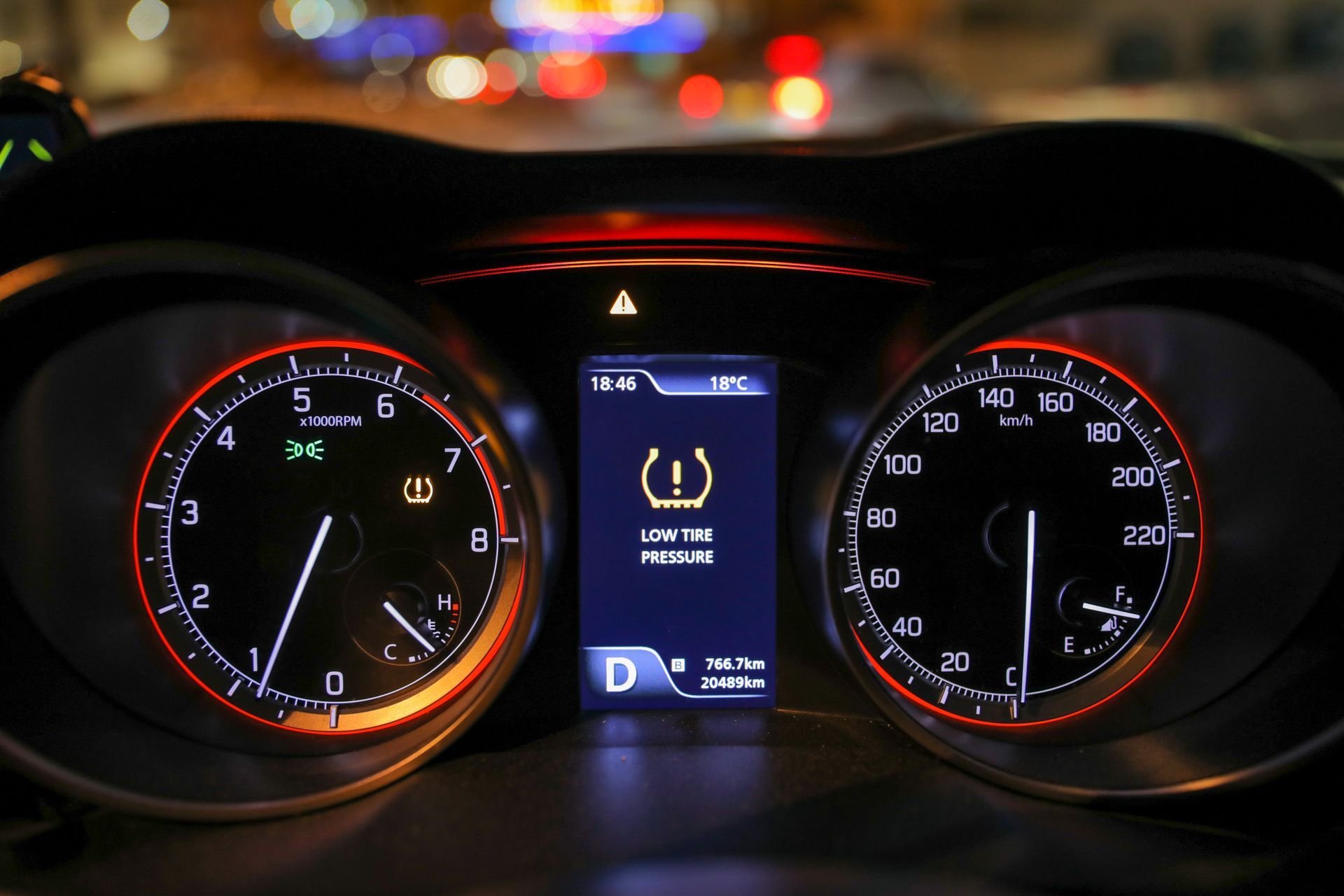 A low tire pressure warning