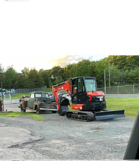 excavator in lot