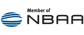 Logo featuring a blue globe icon next to the text 