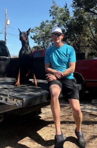 Richard McMaster with his dog Hazel