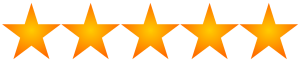 A row of yellow stars on a white background.