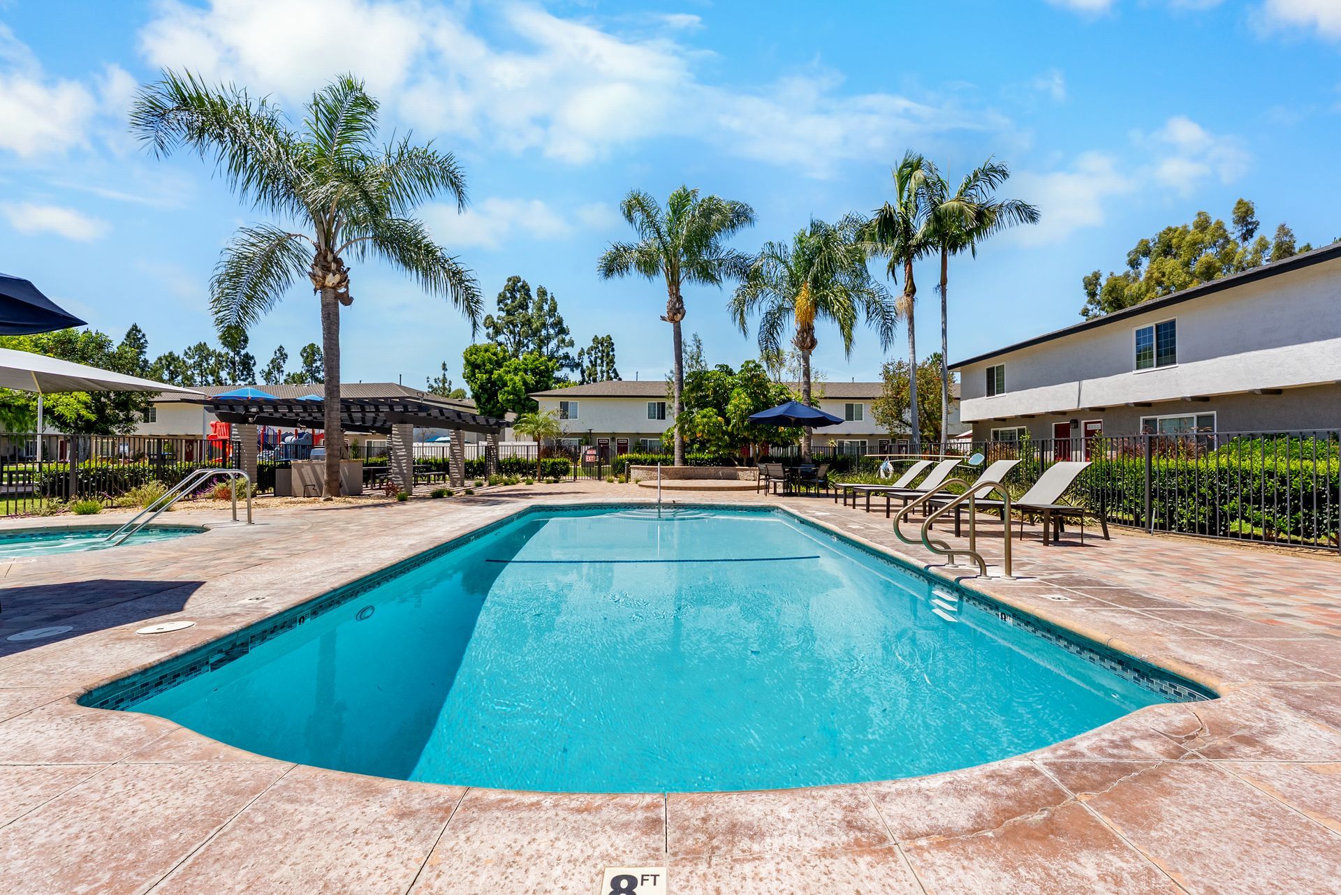 swimming pool and chairs