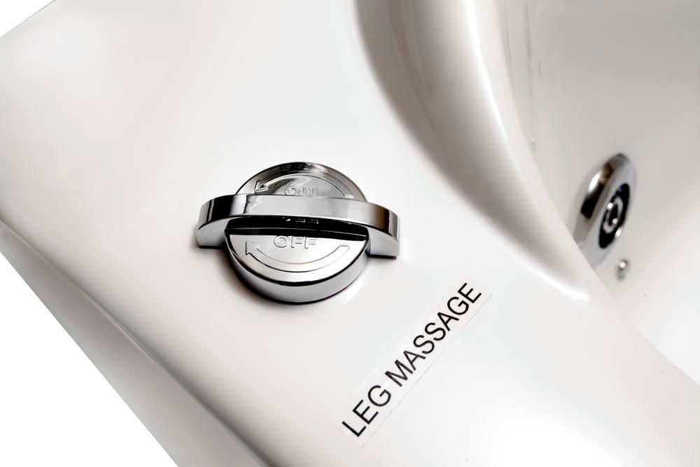 The word leg massage is on a white surface