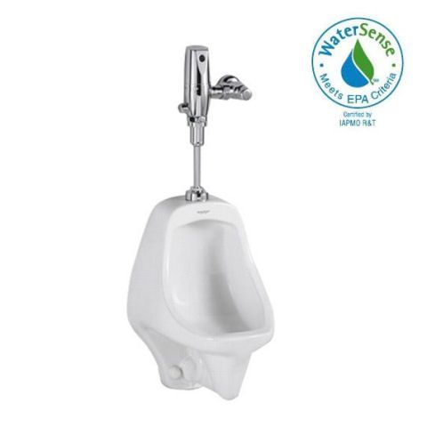 A white urinal with a watersense logo on it
