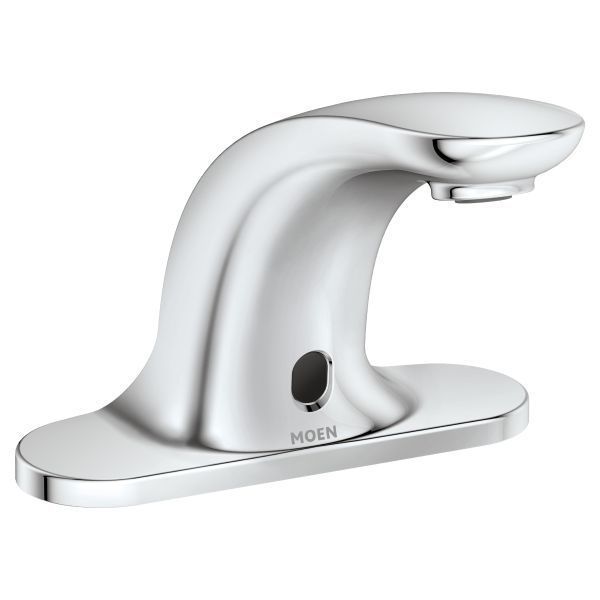 A bathroom faucet made by the company moen