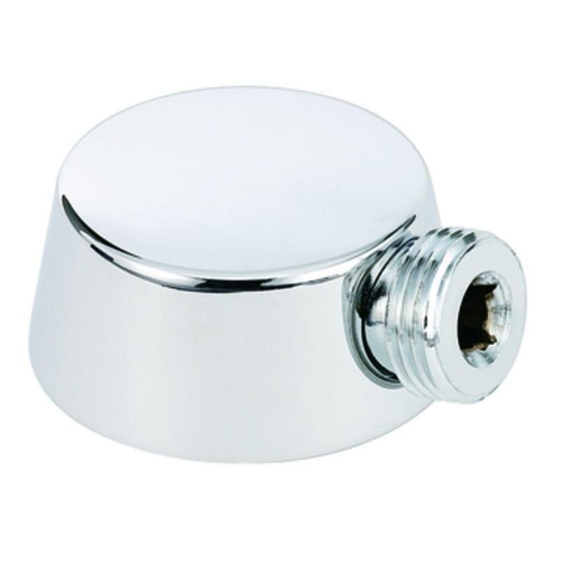A chrome object with a hole in the middle