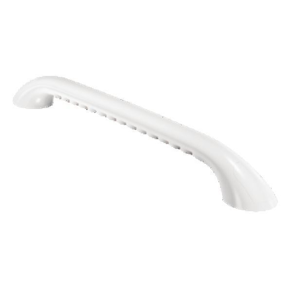 A white handle on a white background.