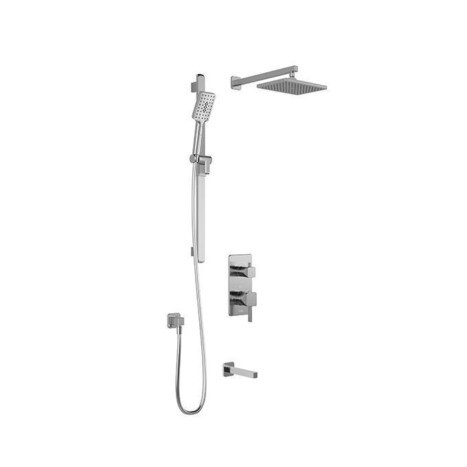 A shower head with a hose attached to it on a white background.