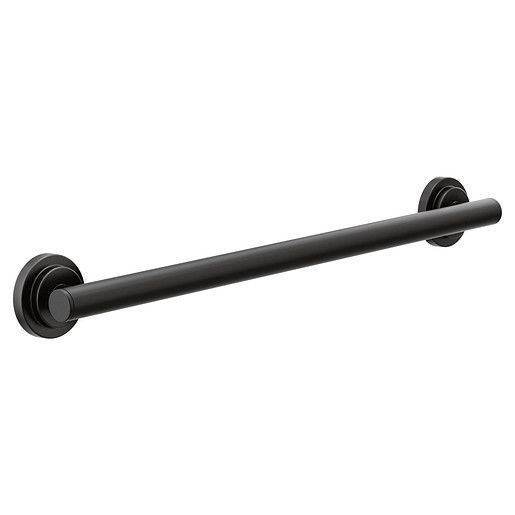 A black towel bar on a white background.