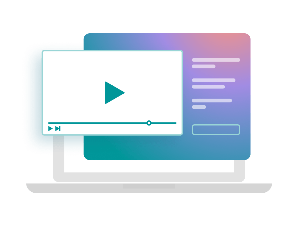 Um laptop com um reprodutor de vídeo na tela.