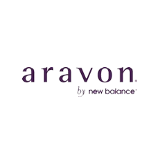 The logo for arauon by new balance is purple and white.