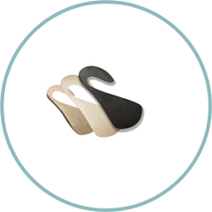 A pair of socks in a circle on a white background