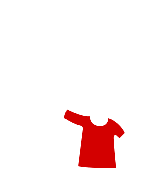 Red short-sleeve shirt icon on a white background | Groff's Automotive Co.