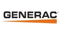 Generac logo in black with orange underline on white background