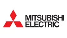 Mitsubishi Electric logo with red three-diamond symbol and black text on white background