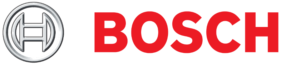 Bosch logo with red wordmark and gray circular emblem on white background