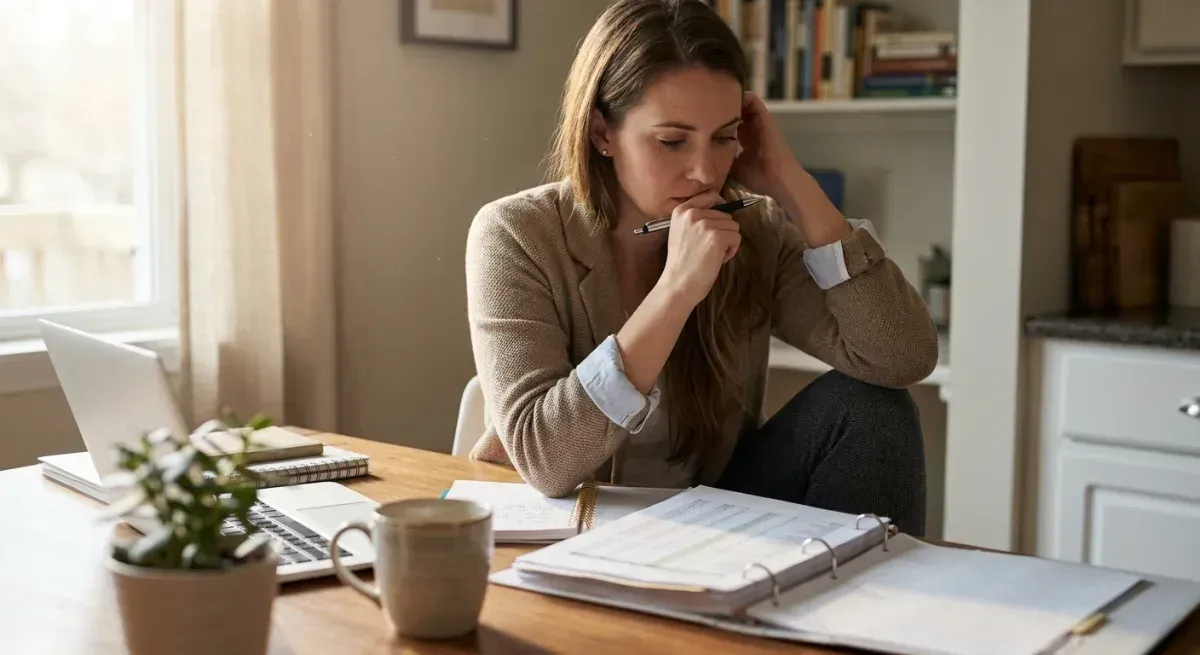Business owner in Milton, FL reviewing business formation documents at a desk