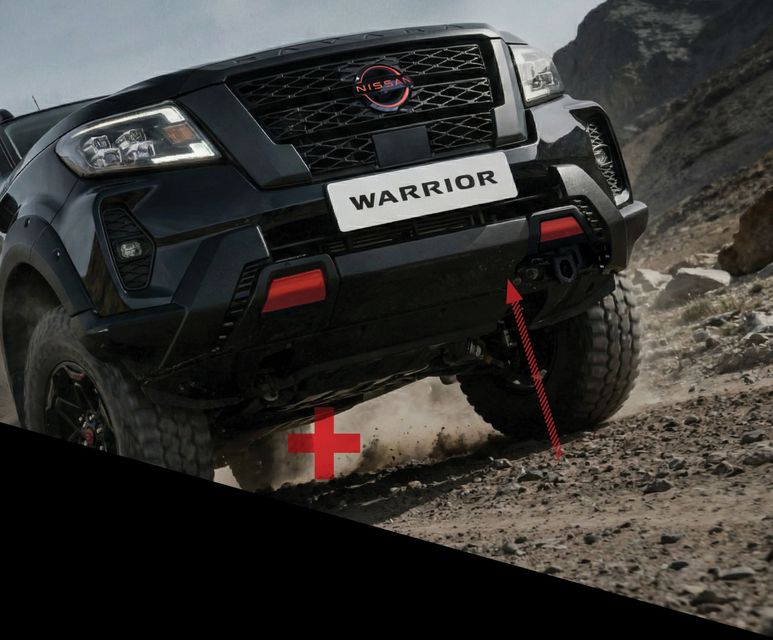 Nissan Navara WARRIOR. Tougher. Higher. Wider. Upgraded with front bumper for better approach & departure angles.