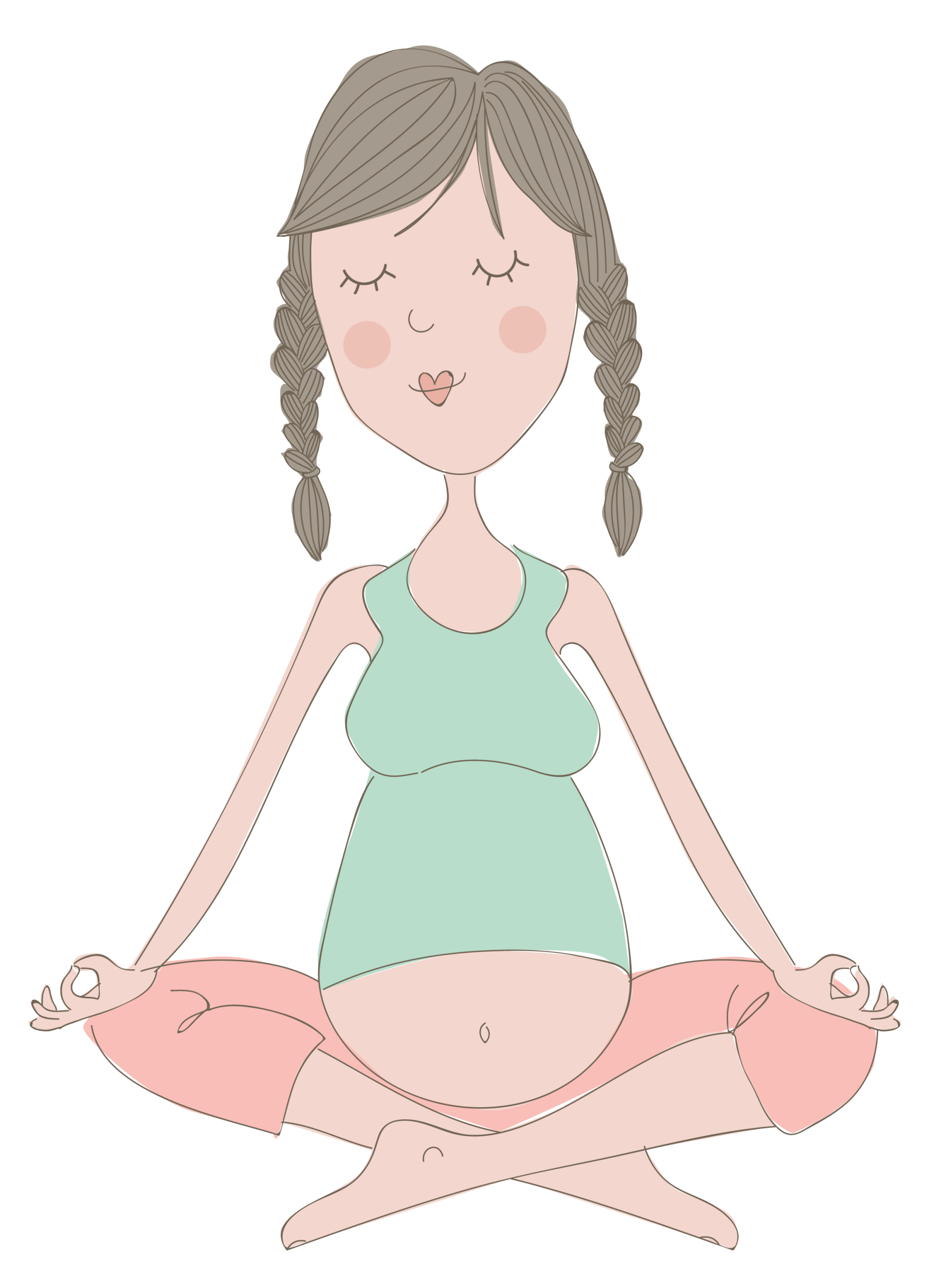 Pregnancy yoga meditation illustration