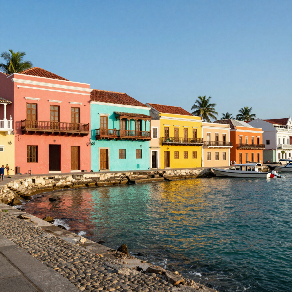 Cartagena Colombia coastal view representing dental tourism vacation destination