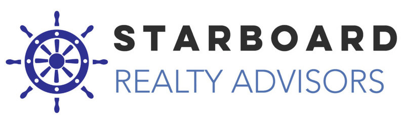 Starboard Realty Advisors logo with a blue ship's wheel.