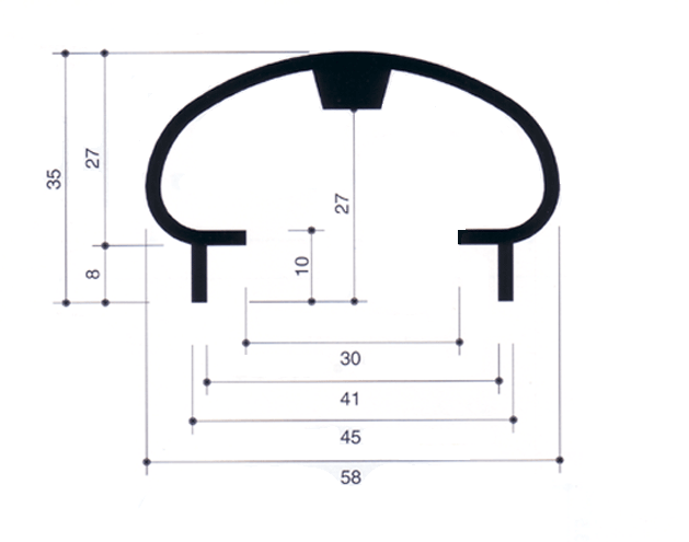 Un disegno in bianco e nero di una ruota di bicicletta con le relative misure.
