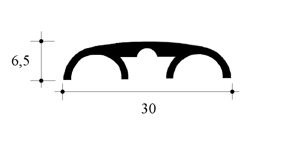 Un disegno in bianco e nero di un ponte con misure su uno sfondo bianco.