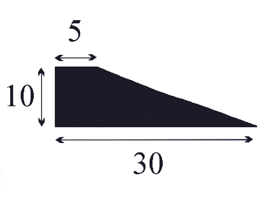 Un disegno di un triangolo con misure su uno sfondo bianco.