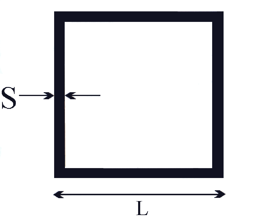 Un disegno in bianco e nero di un quadrato con frecce che puntano in direzioni opposte.