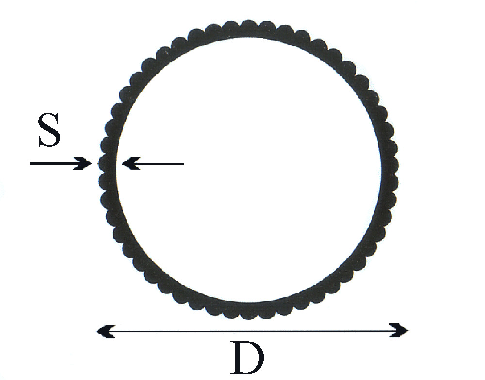 Un disegno in bianco e nero di un cerchio con frecce che puntano in direzioni opposte.