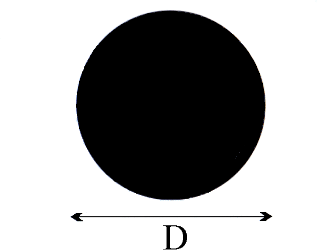 Un cerchio nero con frecce che lo puntano e la lettera d su uno sfondo bianco.