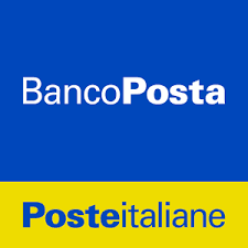 Loghi di BancoPosta e Poste Italiane su sfondo blu e giallo