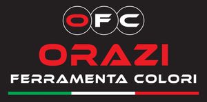 Logo di Qrazi Ferrumenta Colori in testo blu e blu navy con un'icona stilizzata a forma di martello.