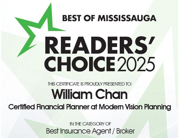Best of Mississauga 2025 Readers' Choice  award for William Chan | Best Insurance Agent/Broker in Mississauga | Toronto
