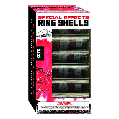A box of special effects ring shells fireworks