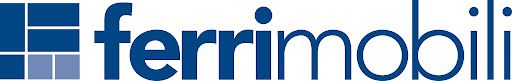 Logo Ferrimobili in blu con icona quadrata e marchio denominativo in minuscolo