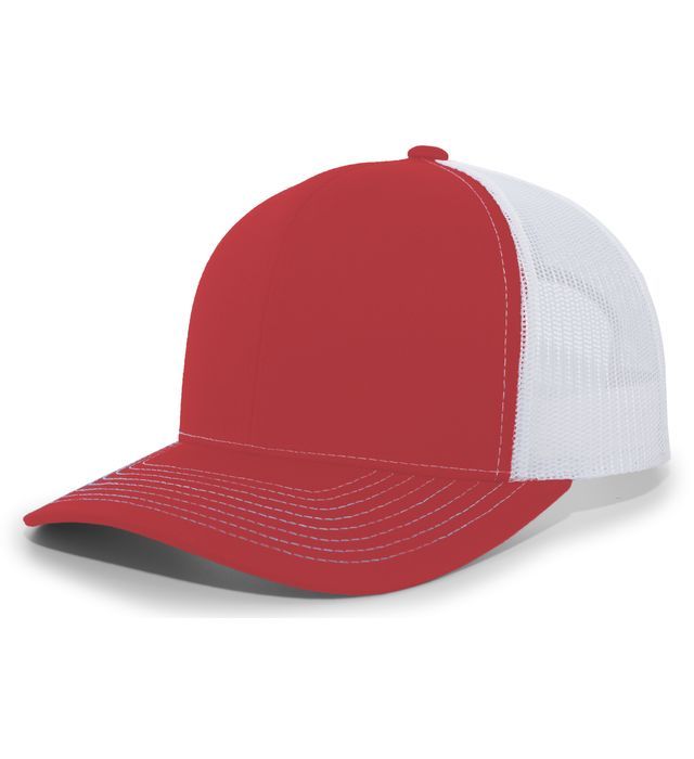 Red and white trucker hat.