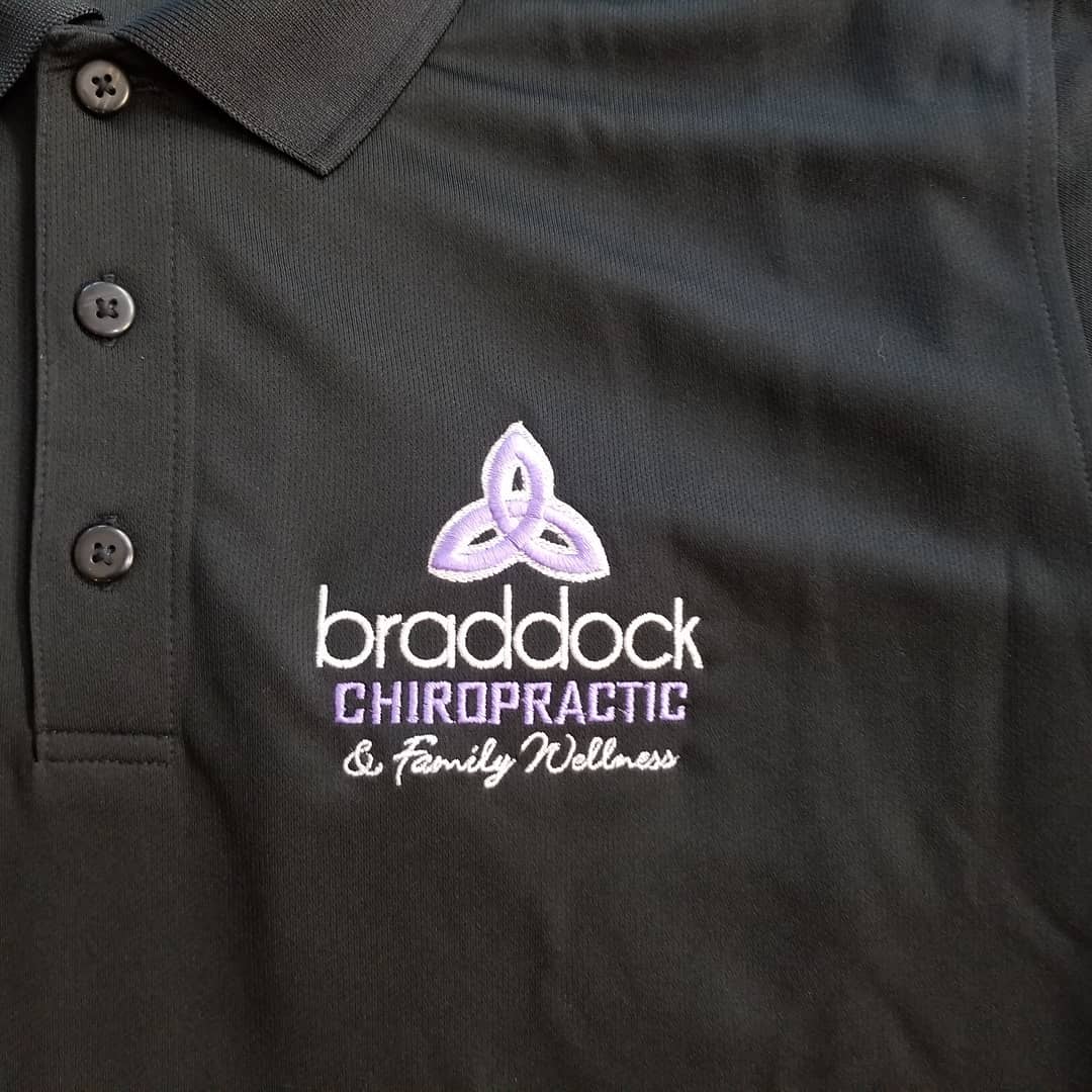 Black polo shirt with embroidered 
