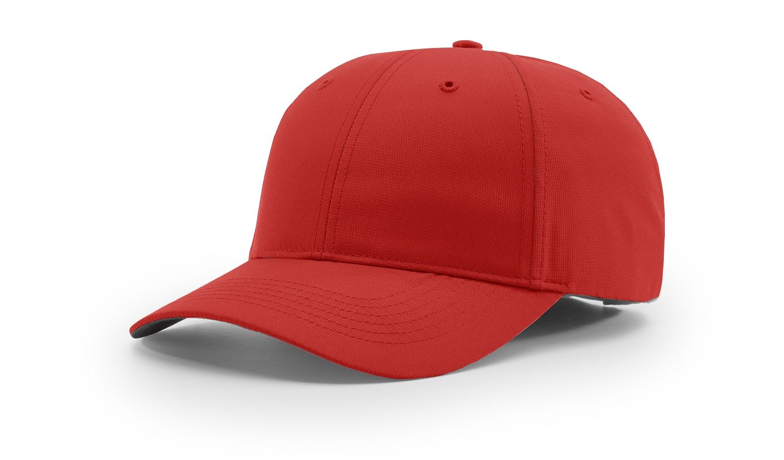 Red baseball cap with a curved brim.