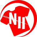 Red logo: white