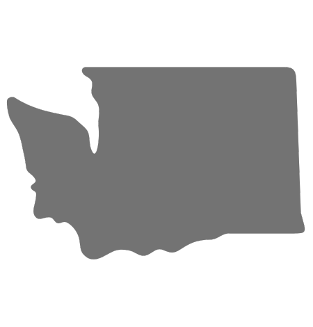 A silhouette of the state of washington on a white background.