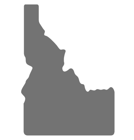 A silhouette of the state of idaho on a white background.