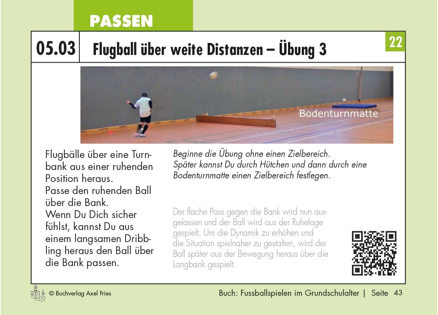 Axel Fries Fußballspielen im Grundschulalter - So wird der Ball dein Freund -  Beispiel Methodikkarte