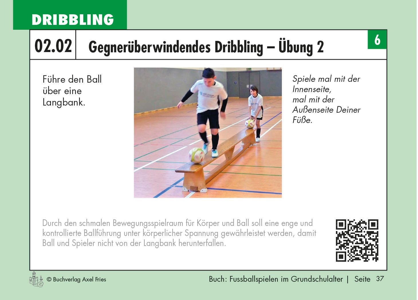 Axel Fries Fußballspielen im Grundschulalter - So wird der Ball dein Freund -  Beispiel Methodikkarte