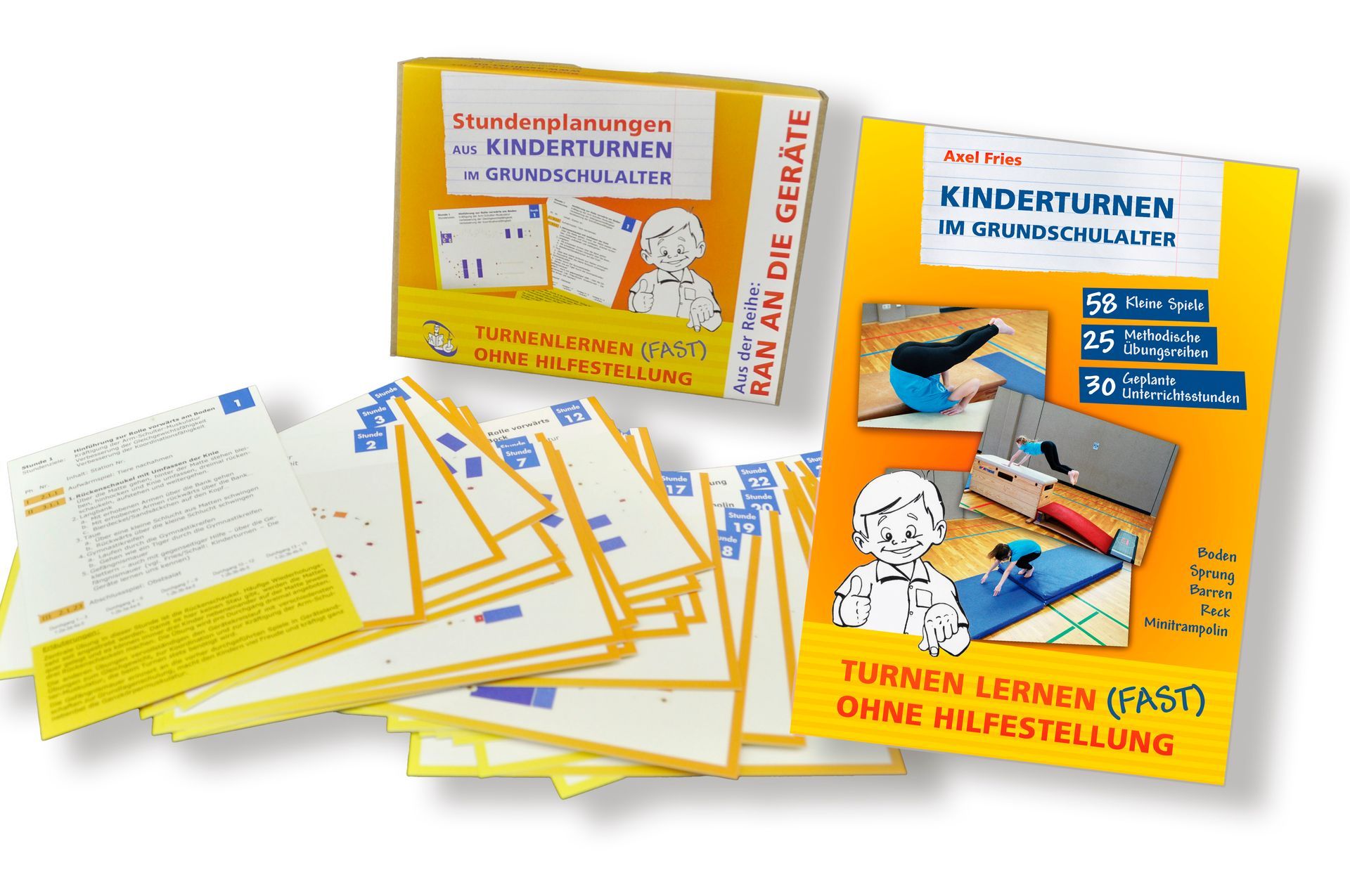 Axel Fries: Set: Buch und Stundenplanungen Turnen lernen (fast) ohne Hilfestellung