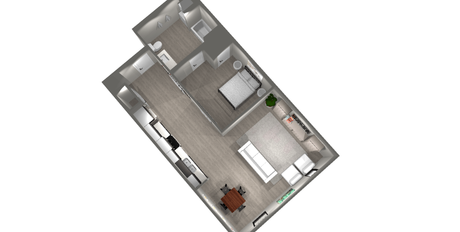 Unit E, 1 bed and 1 bath